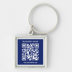 Porte-clés Code QR modifiable (généré instantanément) bleu