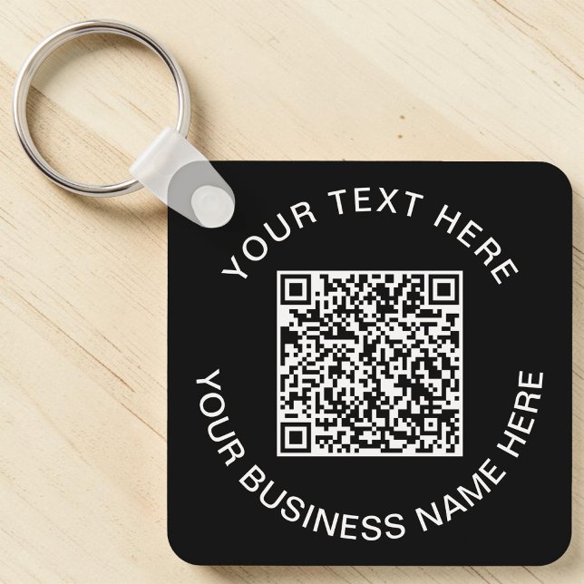 Porte-clés Code QR Noir Promotionnel (Your link. On their keys. Custom QR code keychain — scan & connect anywhere, anytime)