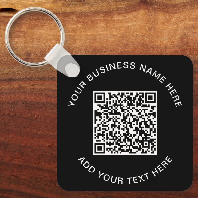 Porte-clés Code QR ou logo noir promotionnel (Recto)