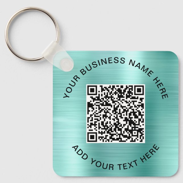 Porte-clés Code QR ou logo promotionnel Menthe (Recto)
