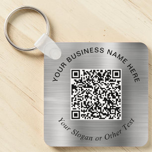 Porte-clés Code QR Promo Entreprise Argent
