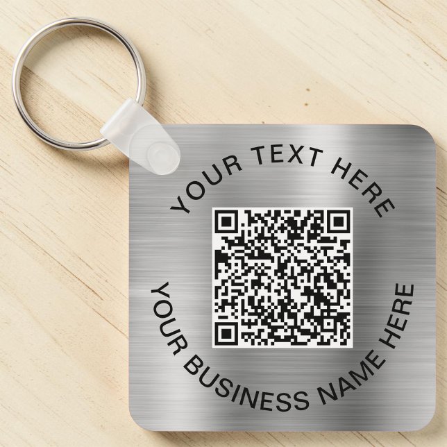 Porte-clés Code QR Promotionnel Argent (QR Code Promotional Silver Keychain)