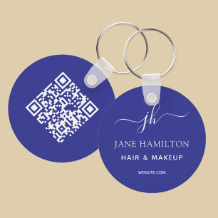 Porte-clés Code QR Promotionnel Entreprise Bleu