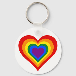 Porte-clés Coeur arc-en-ciel