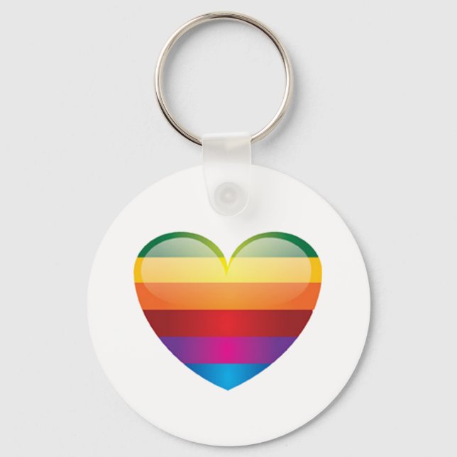 Porte-clés Coeur arc-en-ciel (Recto)
