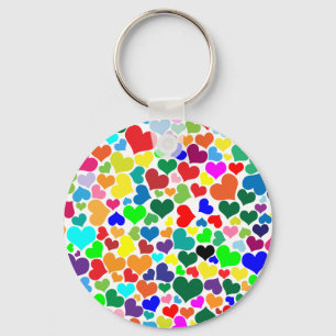 Porte-clés coeur arc-en-ciel