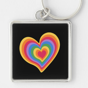 Porte-clés Coeur arc en ciel. Pride gay love Porte - clé