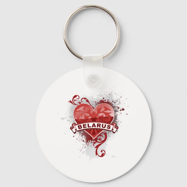 Porte-clés Coeur Biélorussie (Recto)