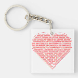 Porte-clés Coeur binaire