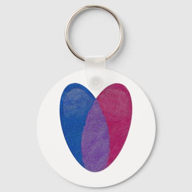 Porte-clés Coeur bisexuel (Recto)