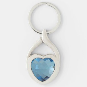 Porte-clés Coeur bleu de topaze