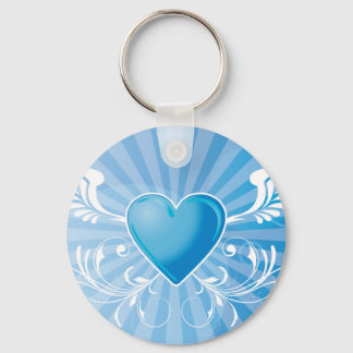 Porte-clés Coeur bleu et ailes