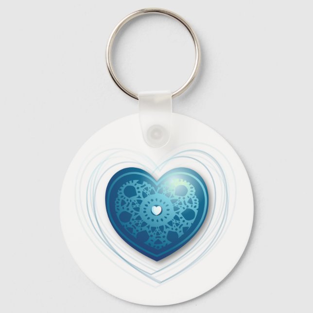 Porte-clés Coeur bleu, porte - clé (Recto)