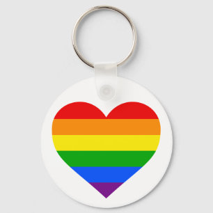 PORTE-CLÉS "COEUR D'ARC-EN-CIEL "