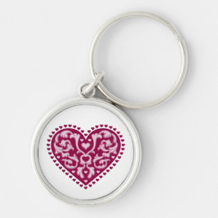 Porte-clés Coeur d'art populaire