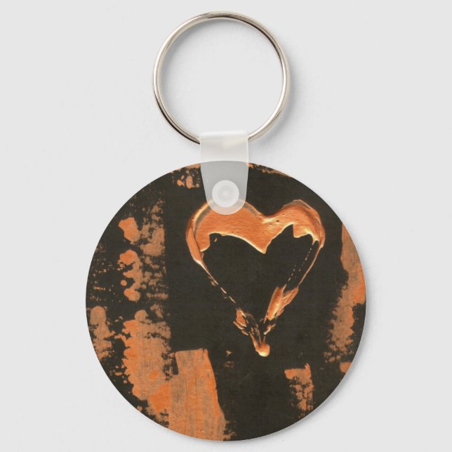 Porte-clés Coeur de cuivre liquide (Recto)