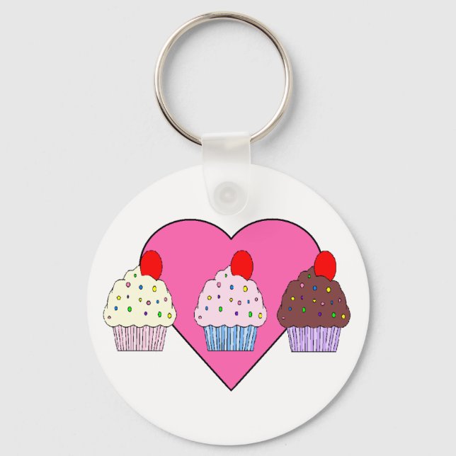 Porte-clés coeur de cupcake (Recto)
