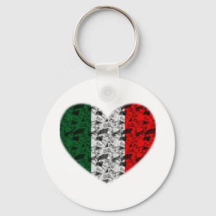 Porte-clés Coeur de drapeau de l'Italie