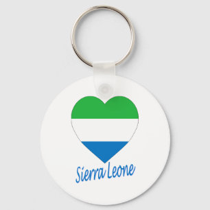 Porte-clés Coeur de drapeau de Sierra Leone