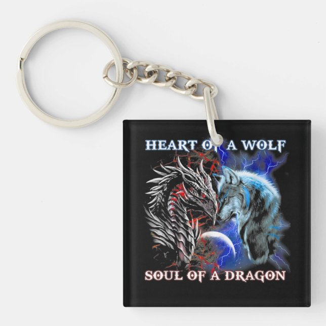 Porte-clés Coeur De L'Âme De Loup D'Un Dragon - Dragon Cool - (Devant)