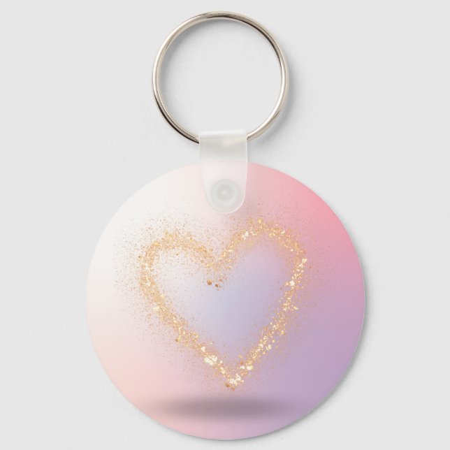 Porte-clés Coeur de parties scintillant (Recto)