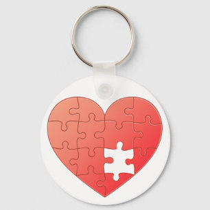 Porte-clés Coeur de puzzle