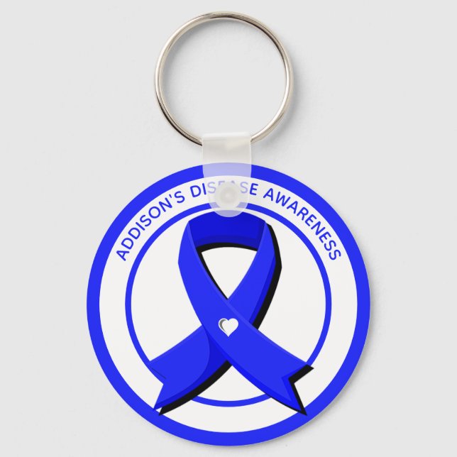 Porte-clés Coeur de sensibilisation à la maladie d'Addison (Recto)