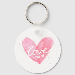 Porte-clés Coeur de typographie de l'amour d'amour-propre