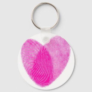 Porte-clés Coeur d'empreintes digitales
