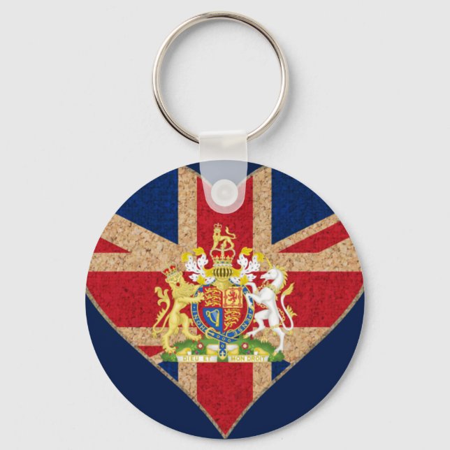 Porte-clés Coeur du certificat d'authenticité britannique (Recto)