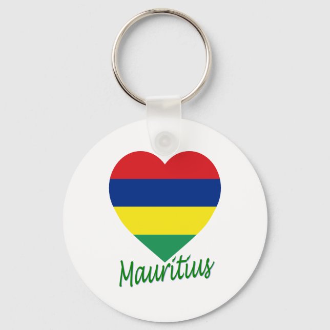 Porte-clés Coeur du drapeau mauricien (Recto)