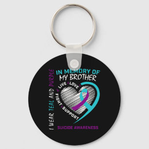 Porte-clés Coeur En Mémoire De Mon Frère Sensibilisation Au S