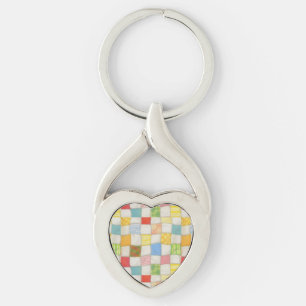 Porte-clés Coeur en Métal BRODERIE FOLLE