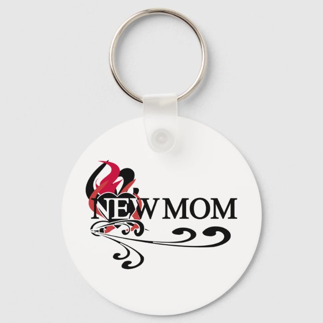 Porte-clés Coeur gothique Nouvelle maman (Recto)