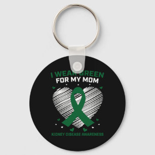 Porte-clés Coeur Je Porte Vert Pour Ma Mère Maladie Du Rein C