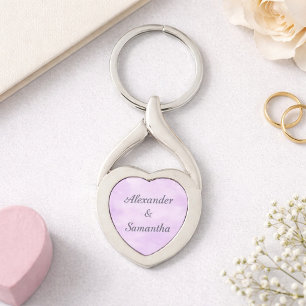 Porte-clés Cœur Lavande Nom Romantique 