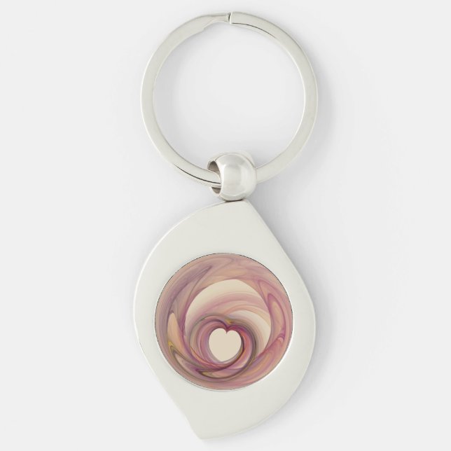 Porte-clés Coeur métal fractal (Devant)