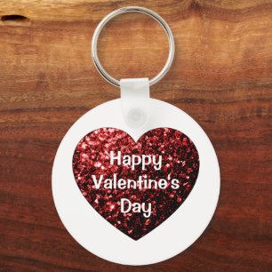 Porte-clés Cœur Paillettes scintille Joyeuse Saint-Valentin b