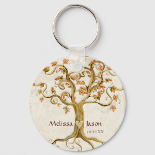 Porte-clés Coeur personnalisé de noms Antiqued par racines