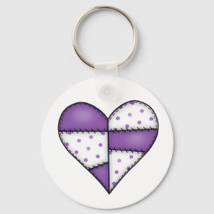 Porte-clés Coeur piqué piqué capitonné Purple-03