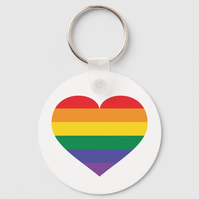 Porte-clés Coeur Rainbow Pride (Recto)
