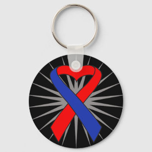 Porte-clés Coeur Ribbon.png de conscience de fibrose