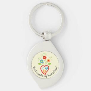 Porte-clés Coeur romantique portugais en fleurs