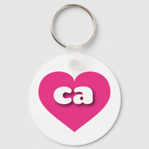 Porte-clés Coeur rose chaud Californie - J'aime ca