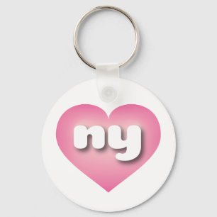 Porte-clés Coeur rose de New York - J'aime