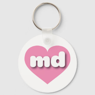 Porte-clés Coeur rose du Maryland - J'aime md
