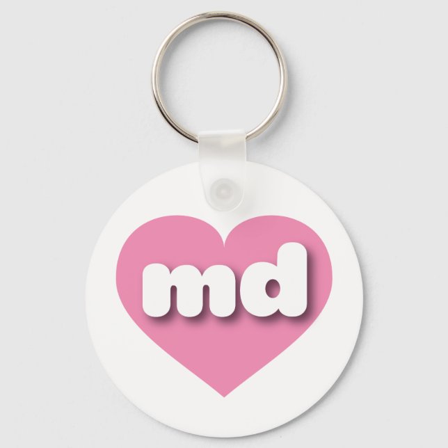 Porte-clés Coeur rose du Maryland - J'aime md (Recto)