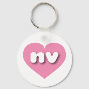 Porte-clés Coeur rose du Nevada - J'aime nv
