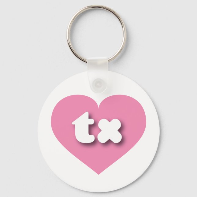 Porte-clés Coeur rose du Texas - J'aime tx (Recto)