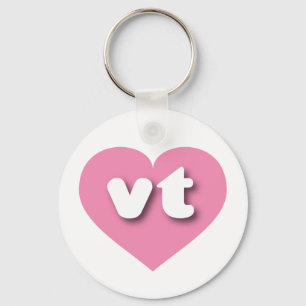 Porte-clés Coeur rose du Vermont - J'aime vt